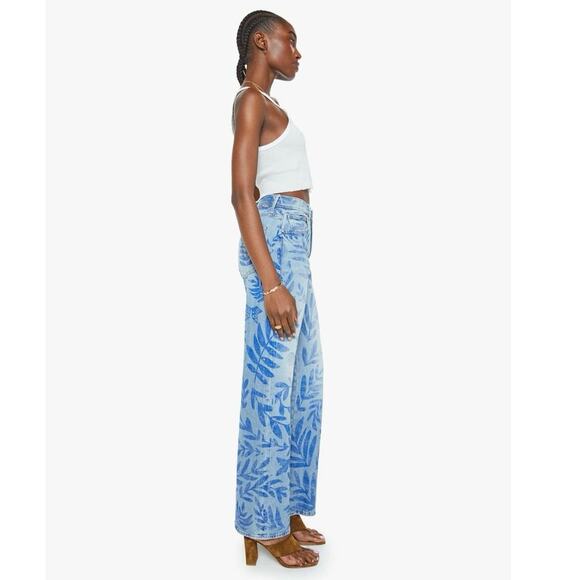 NWT MOTHER SUPERIOR The Lasso Sneak Jean in Pressed Leaves Wash Sz 30 Wide Leg - Picture 3 of 12